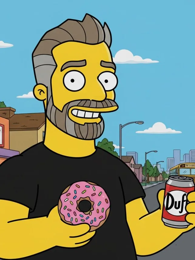 Simpsons style example: Yellow skin & overbite